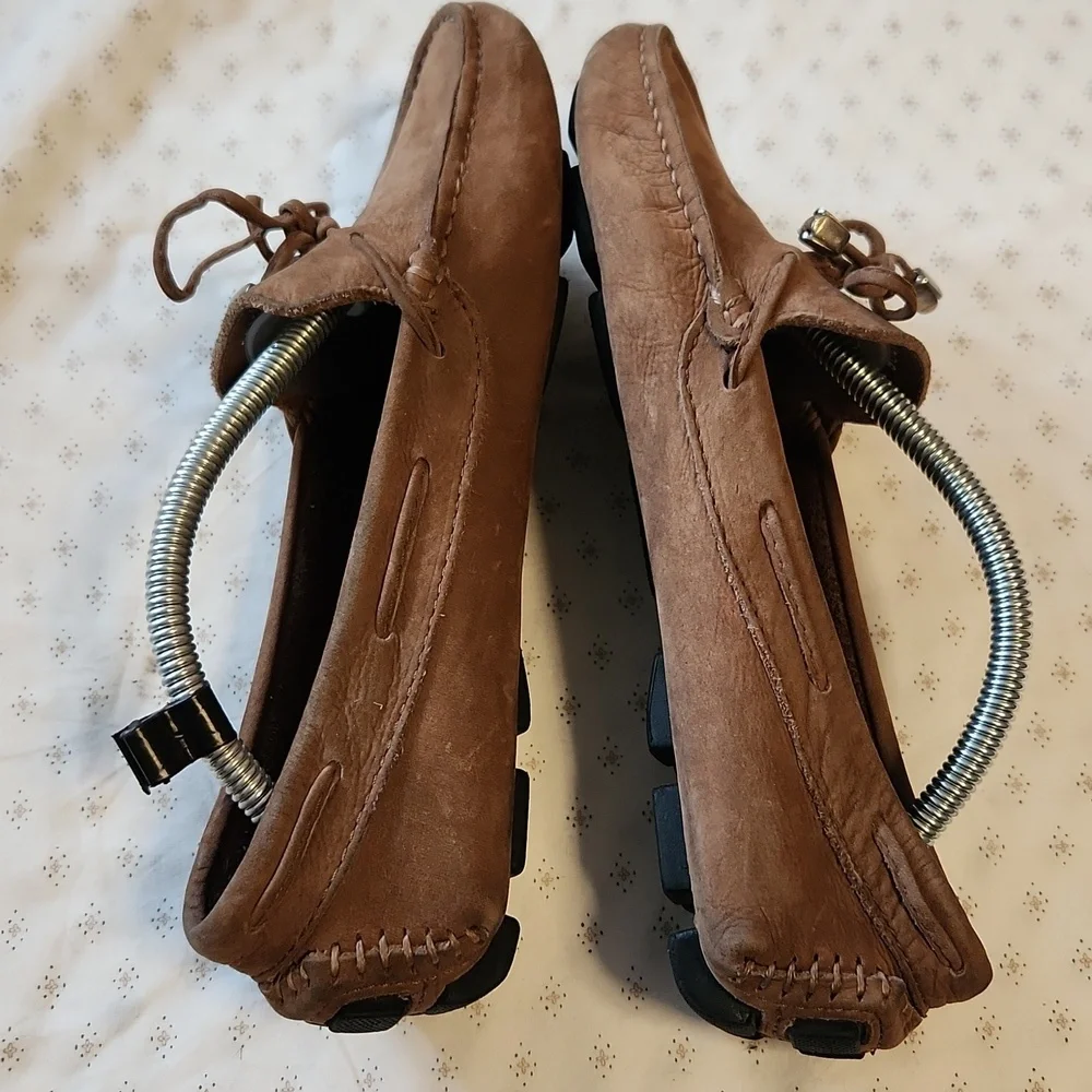 BLACK By Saks Fifth Avenue Tan Leather Driving Loafers Size 7.5 B